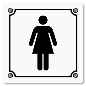 WC ženy, 100x100mm, bílá, Kansas